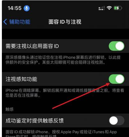 黔东南苹果14维修网点分享iPhone14注视感知功能有什么用 